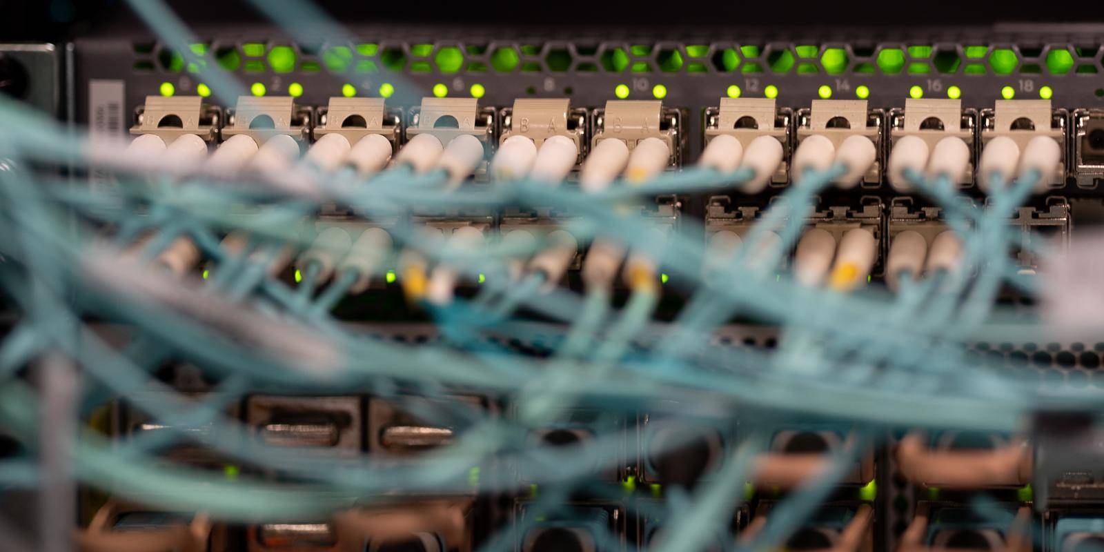 Image of components inside the Expanse supercomputer at the San Diego Supercomputer Center at the University of California San Diego, California