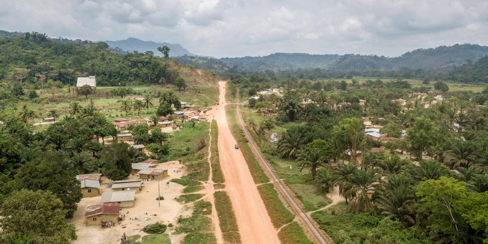 Road through Liberian town.