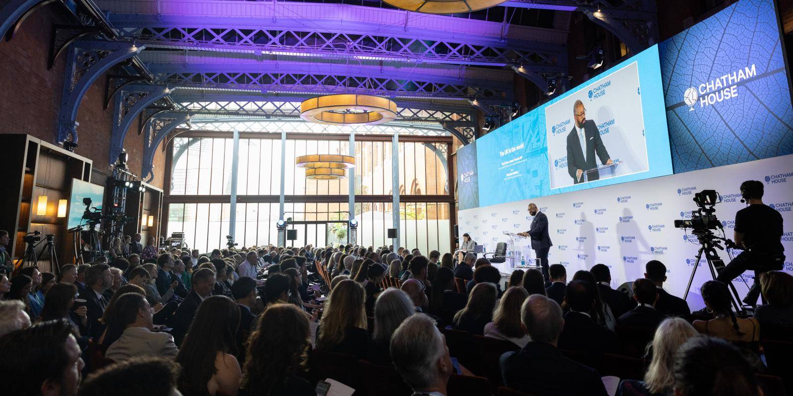 UK Foreign Secretary James Cleverly speaking at the 2023 London Conference.