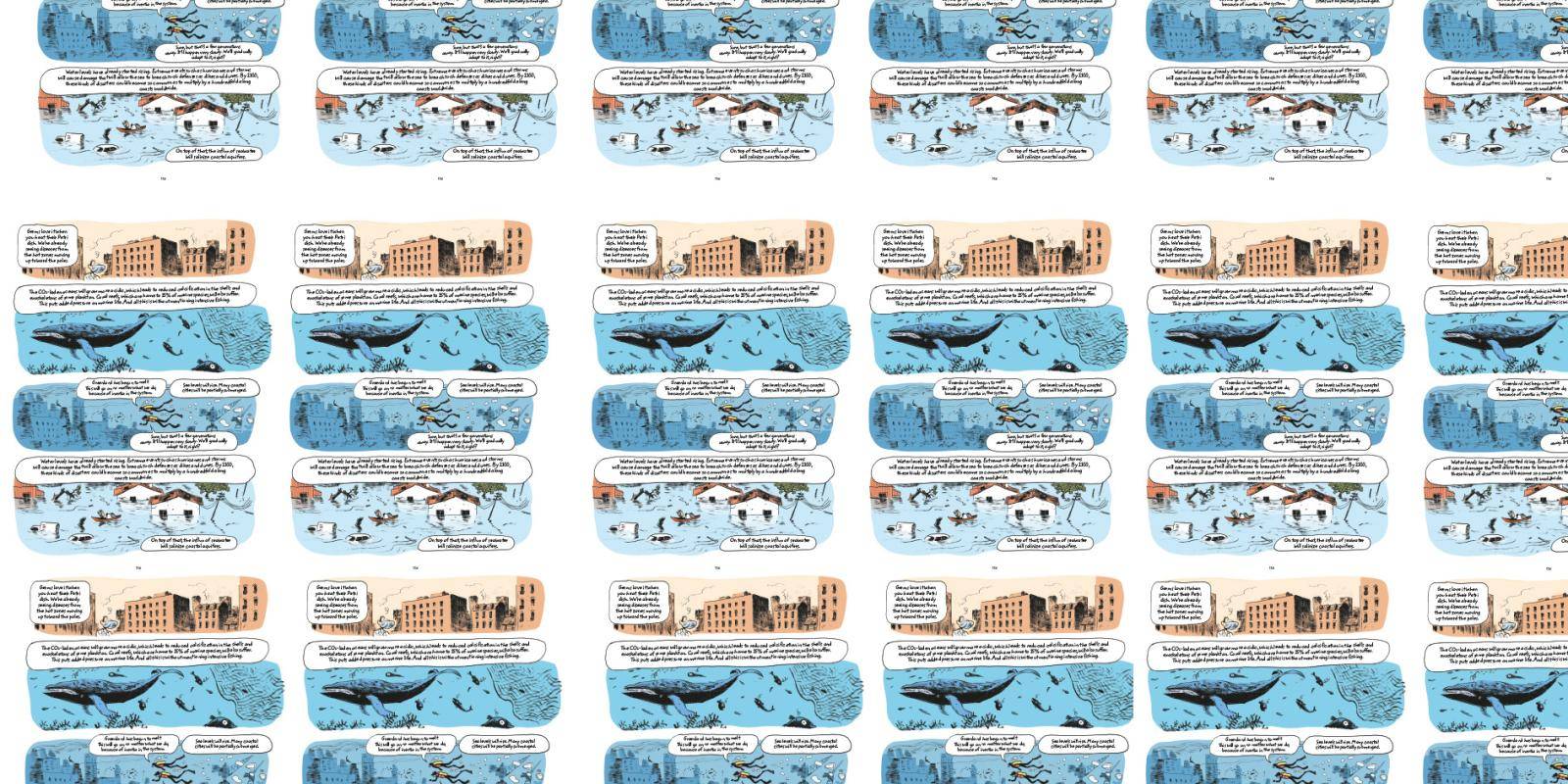 composite image of a page from graphic non-fiction book 'World Without End'