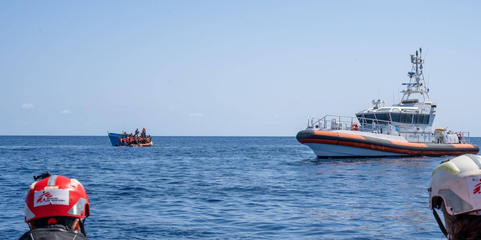 Rescue boats in Libyan waters