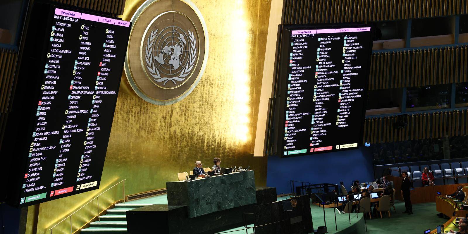 Photo of UN General Assembly vote 