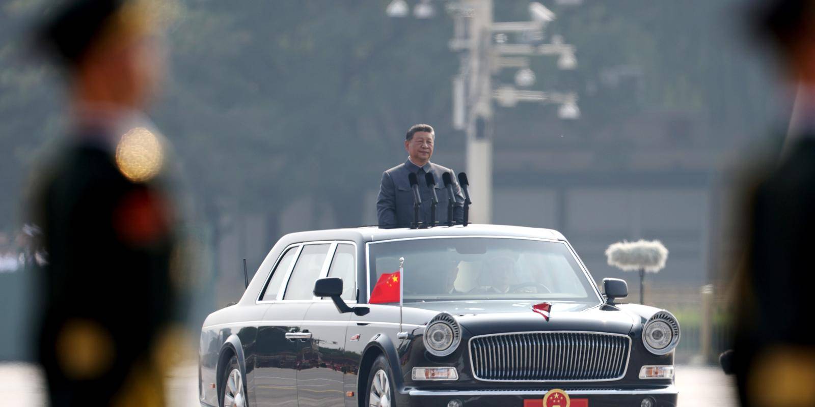 China’s President Xi Jinping attends a military parade marking the 80th anniversary of victory over Japan and the end of World War II, in Tiananmen Square.