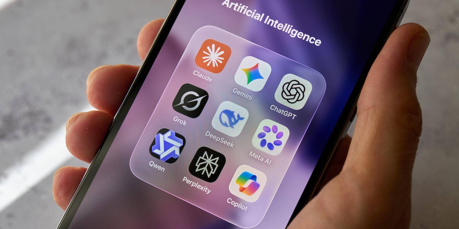 Phone screen showing AI app icons