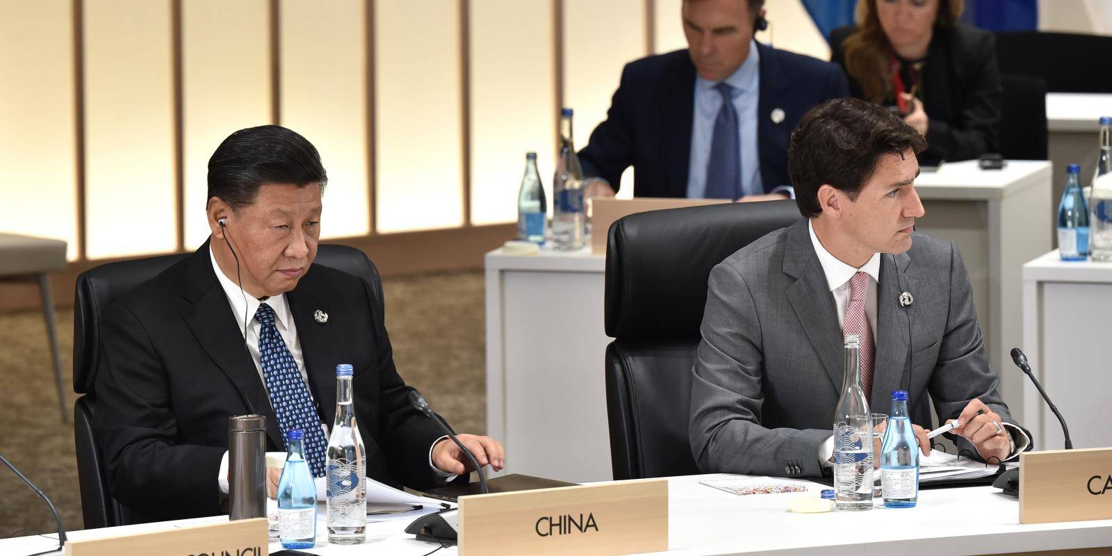 China’s President Xi Jinping and Canada’s Prime Minister Justin Trudeau attend
a session on women’s workforce participation, future of work and aging societies at the
G20 Summit on 29 June 2019 in Osaka, Japan.
Photo credit: Copyright © Kazuhiro NOGI/Pool/Getty