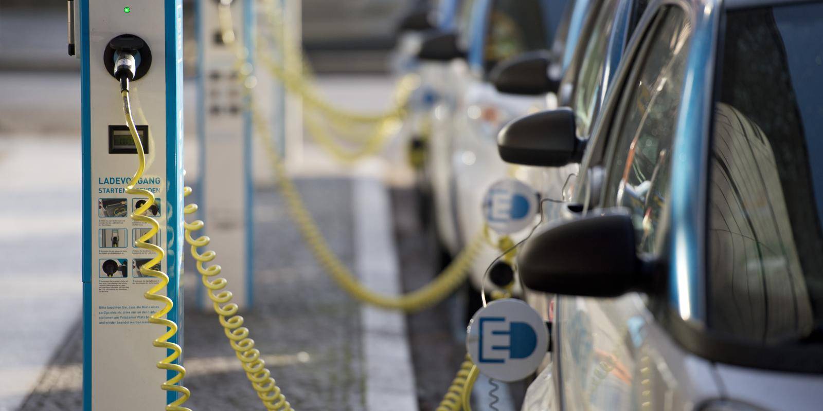 Electric cars recharging, Berlin, Germany, 6 February 2014. Photothek/Getty