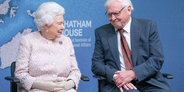 Sir David Attenborough and HM The Queen at the CH Prize