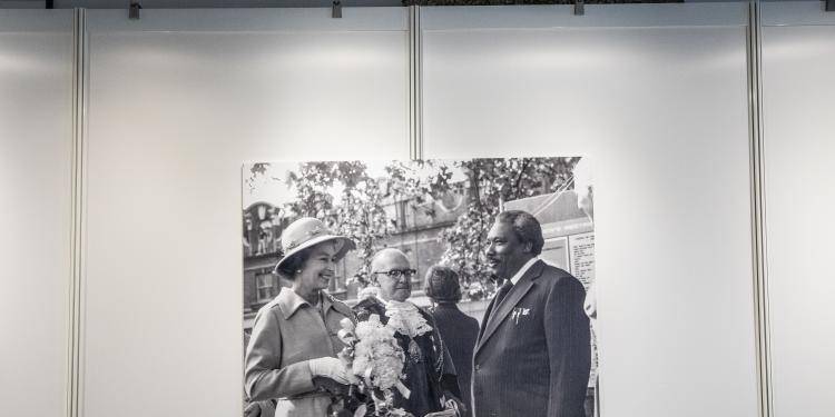 Queen Elizabeth II and Rene Webb MBE - Brixton, 1977.