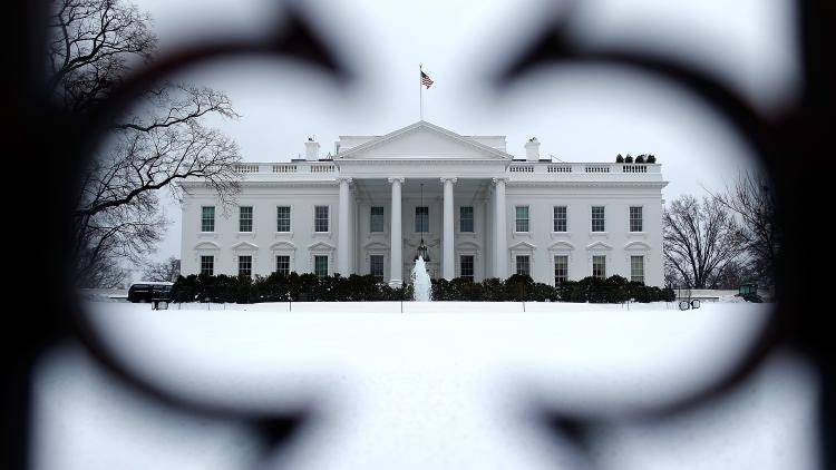 The White House covered in snow. Photo: Getty Images.