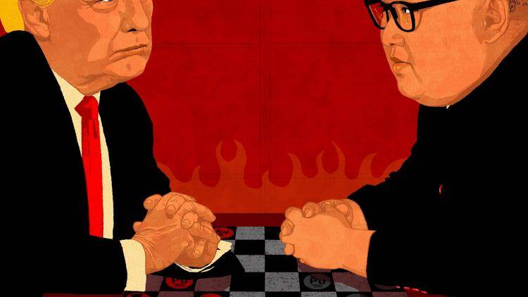 Trump and Kim Jong-un cartoon