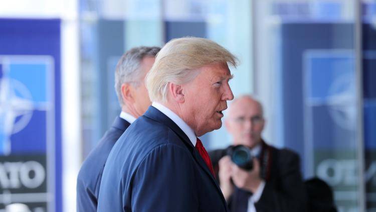 US President Donald Trump at the 2018 NATO summit