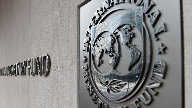 An exterior view of the building of the International Monetary Fund in Washington, DC.