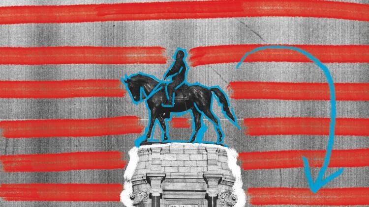 A Robert E. Lee statue illustrated