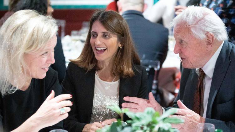 Guests chat with David Attenborough at the 2019 Chatham House Prize event