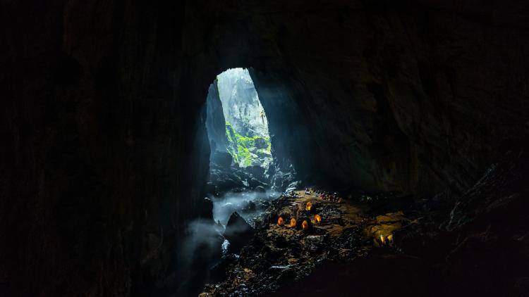 Son Doong cave photographed from the inside