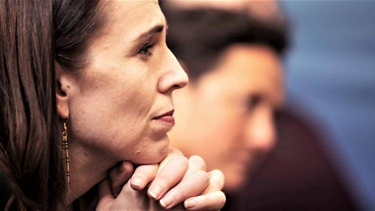 New Zealand Prime Minister, Jacinda Ardern, meets staff members of Te Puna Ora o Mataatua on 9 September 2020 in Whakatane, New Zealand. Te Puna Ora o Mataatua are a health, medical, social and employment provider who have played a key role in the response to tackling COVID-19 in local communities. Photo: John Borren via Getty Images.