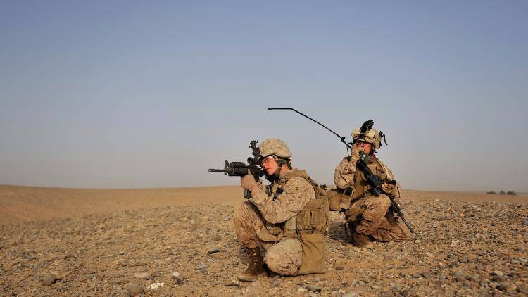United States Marines conduct an operation in Sistani Village, in southern Marja, Afghanistan, on 15 September 2010. 