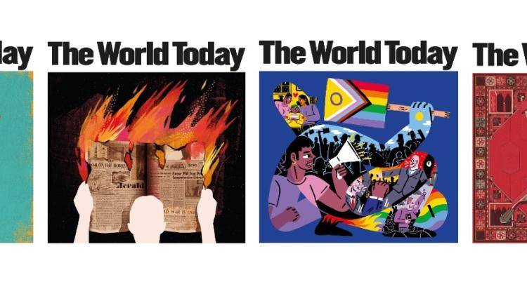Row of The World Today covers from December 2022 to October 2023