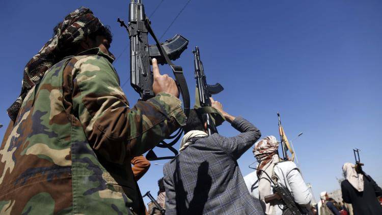 A protest in Sanaa, Yemen on January 11, 2024, against the UN Security Council resolution demanding that Houthis cease all attacks on ships in Red Sea.