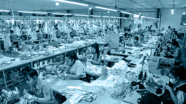 Vietnamese garment factory workers