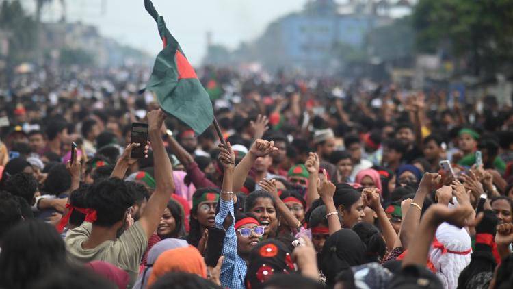 Protesters in Barishal, Bangladesh