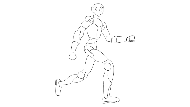 line drawing of a robot