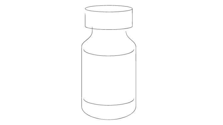 line drawing of a medicine bottle