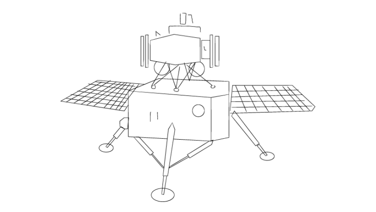 line drawing of a satellite 