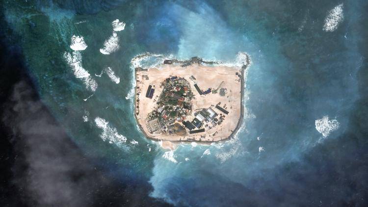 Overhead shot of a reef in the South China Sea 