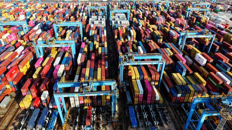 Shipping containers in Qingdao, China