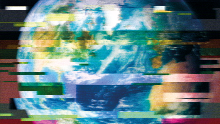 glitched image of the earth