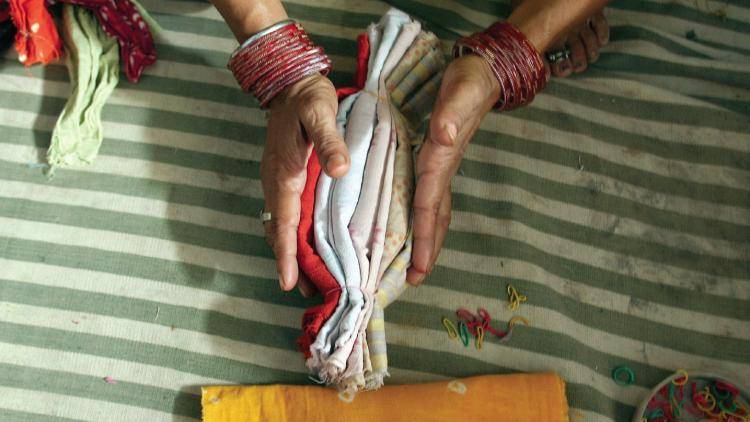 The low-cost safe cotton sanitary towels which were developed for use in rural areas. Photo: AFP/Getty Images