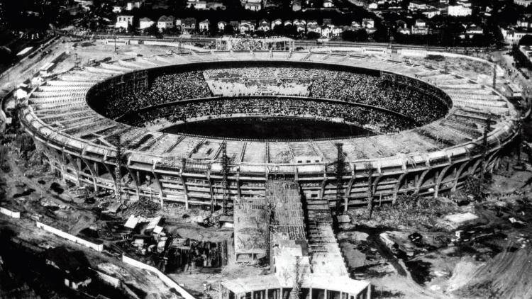 The giant Maracanã Stadium being built in Rio De Janeiro. Photo: Popperfoto/Getty