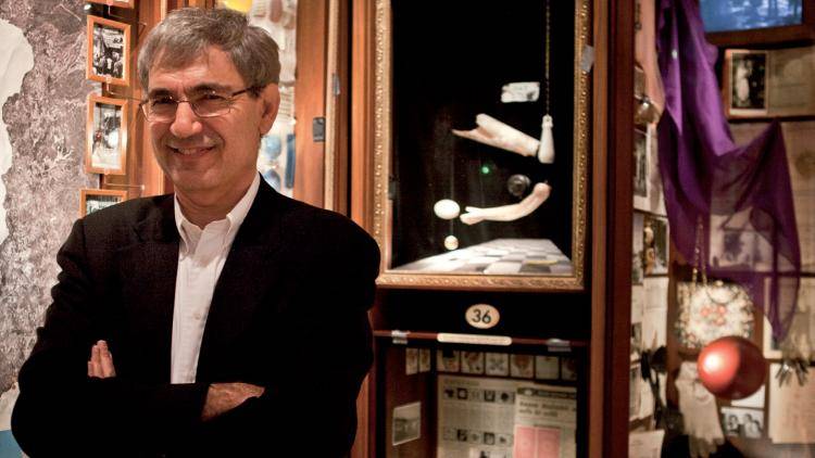 Orhan Pamuk in his Museum of Innocence