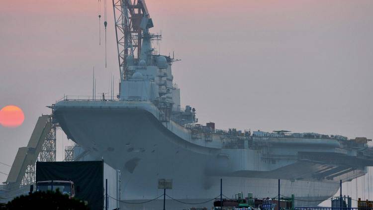The Varyag docked at Dalian Shipyard, Liaoning Province, China. Photo: Getty Images