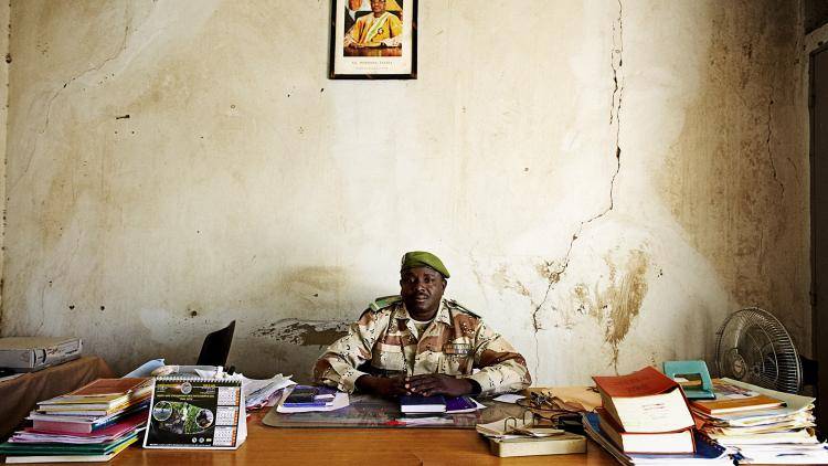 A Nigerian government official in his office in the town of Bosso on Lake Chad