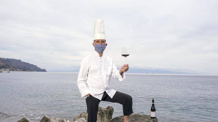 Pietro D'Agostino, owner of Michelin Star restaurant La Capinera celebrates the end of national lockdown