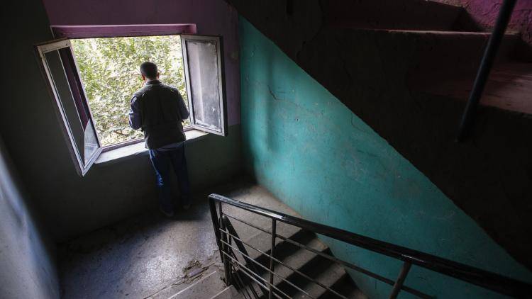 The view from a block of flats in the Mikrorayon area of Kabul, once home to Afghanistan’s political elite