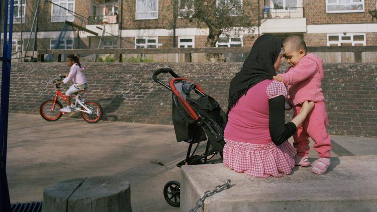 A mother and daughter on the Kingsmead Estate, in Homerton, northeast London