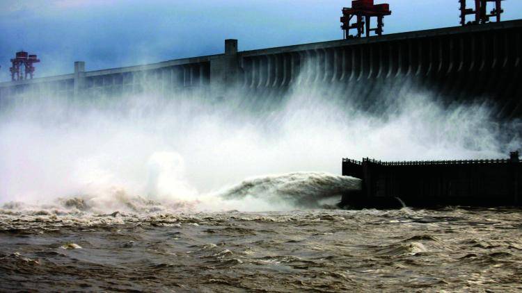 The Three Gorges Dam in Yichang, central China's Hubei province.