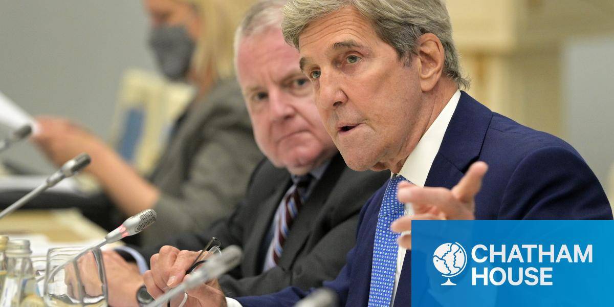 John Kerry, US Special Presidential Envoy for Climate, attends a meeting with Ruslan Edelgeriyev, Russia's Special Presidential Advisor and Envoy on Climate Issues. Photo by Alexei DruzhininTASS via Getty Images.