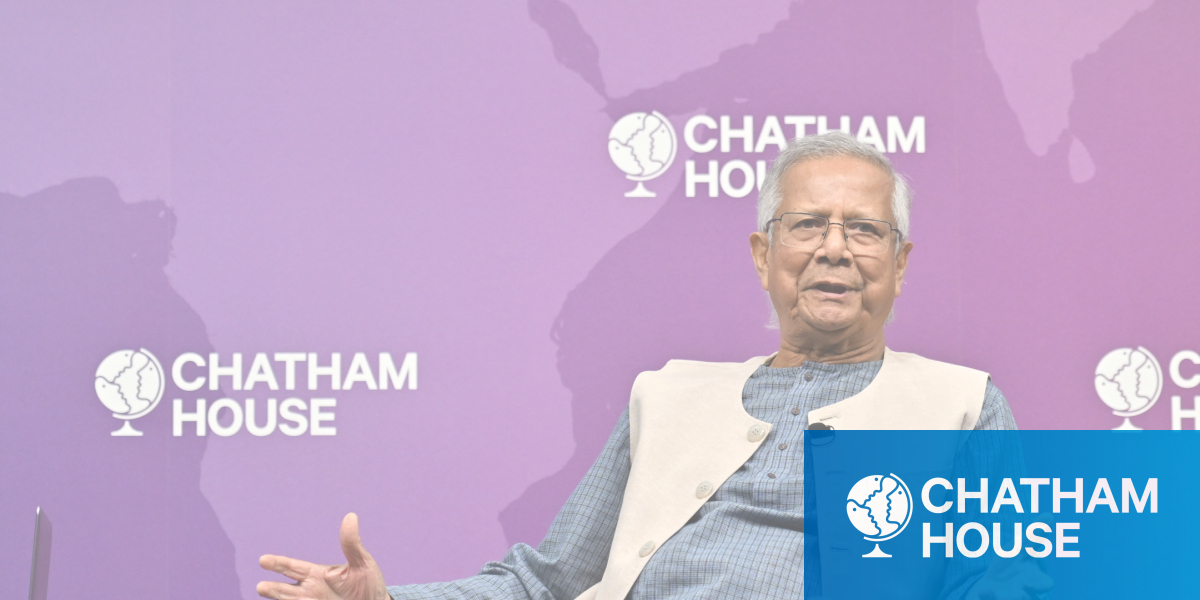 Professor Muhammad Yunus speaks at Chatham House