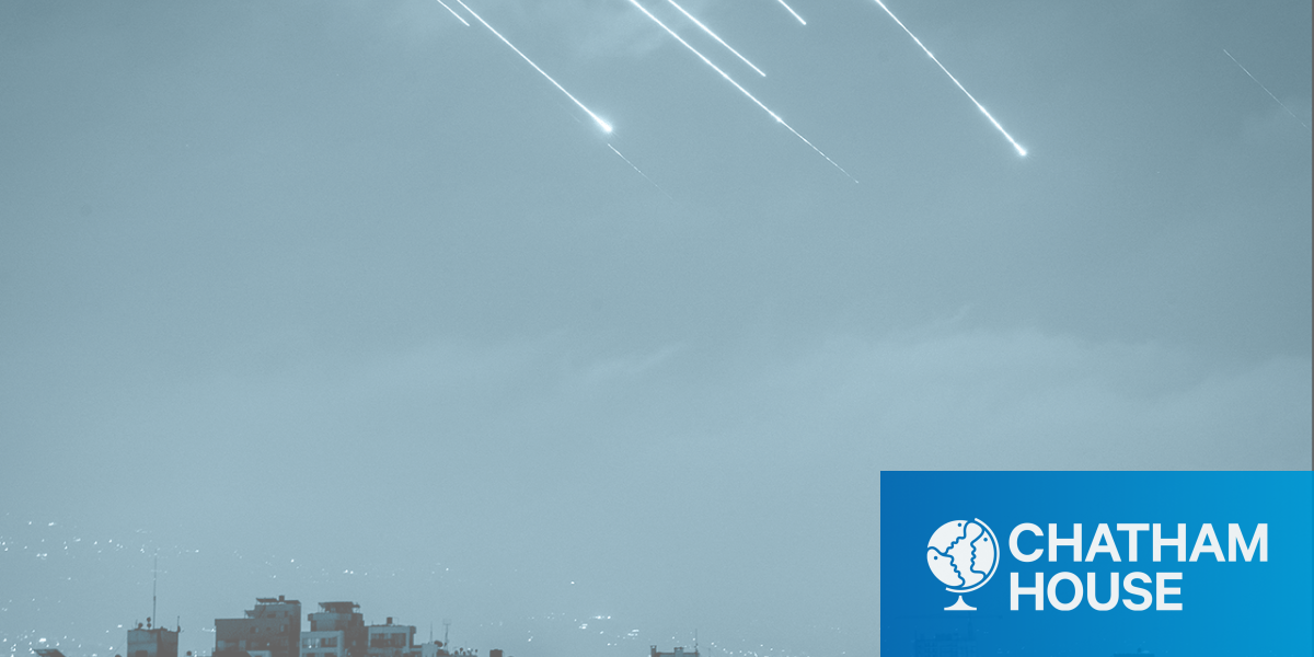 Iranian missiles light up the sky over Beirut.