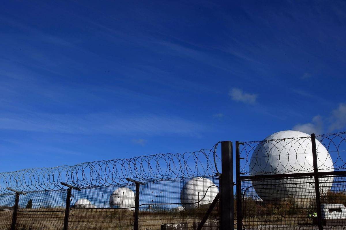 The radar domes of RAF Menwith Hill, reported to be the biggest spy base in the world, dominate the skyline on 30 October 2007 in Harrogate, UK. Photo: Getty Images