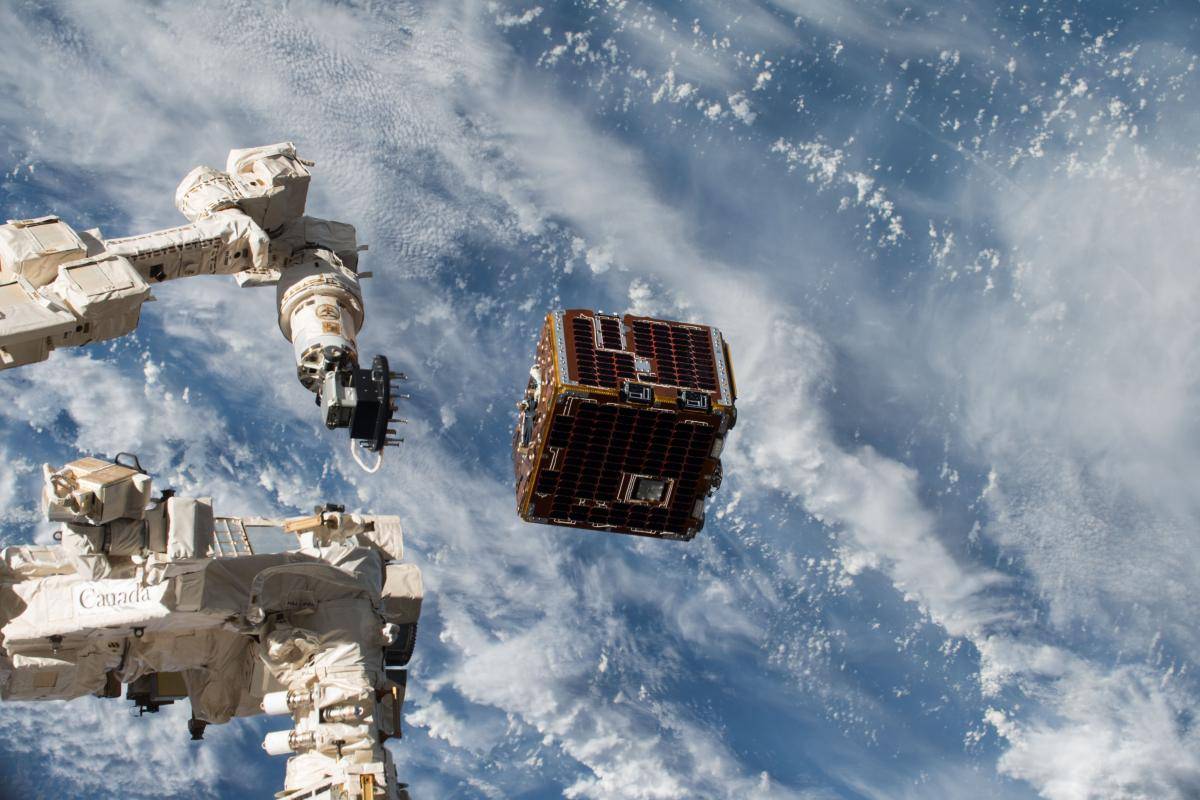 Deployment of the NanoRacks-Remove Debris Satellite from the International Space
Station. Photo: NASA