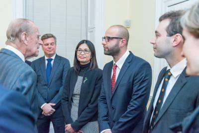 HRH The Prince Philip, Duke of Edinburgh, at the launch of the Queen Elizabeth II Academy for Leadership in International Affairs at Chatham House, November 2014.