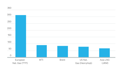 The surge in European energy prices has been particularly large.