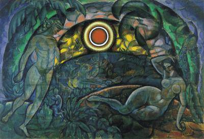 'Adam and Eve' (1912), a painting by Wladimir Baranoff-Rossiné