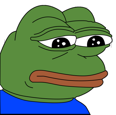 Pepe the Frog looks sad