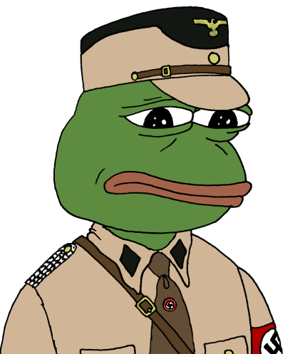 Pepe the Frog wearing a Nazi uniform